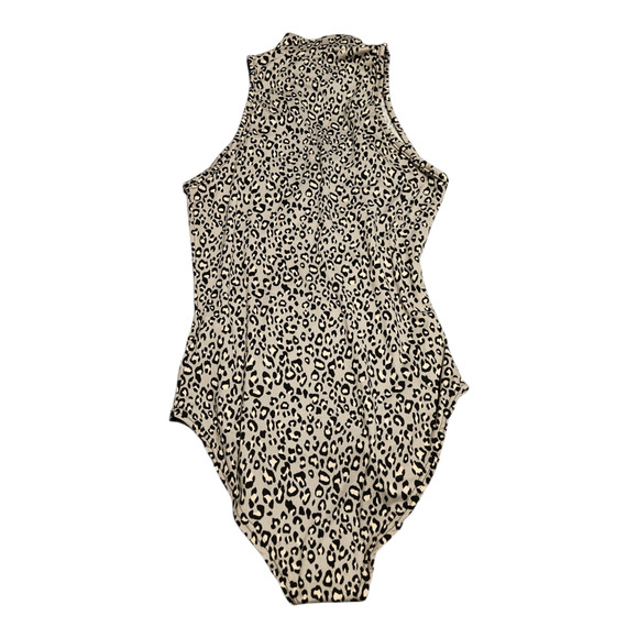 Gaze XS Gray Leopard Print Sleeveless Bodysuit - Picture 4 of 6